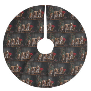 Basset Hound Sneeuw Slede Kerst Decoratie Kerstboom Rok