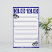 Basset Hound Snow Flake-Kerstmis Briefpapier (Staand voorkant)