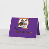 Basset Hound "Sorcière" sur la drôle carte d'Hallo (Dos)