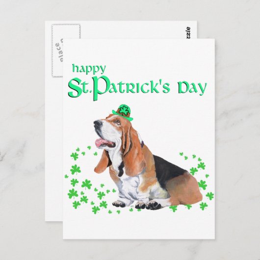 Basset Hound St. Patrick's Day Briefkaart (Voorkant / Achterkant)