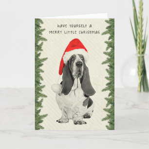 Basset Hound  stijl kerst Feestdagen Kaart