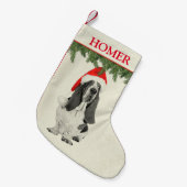 Basset Hound  stijl Kleine Kerstsok (Voorkant (Hangend))