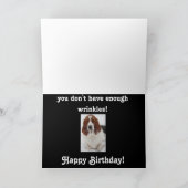 Basset Hound sur la carte d'anniversaire "Over The (Intérieur)