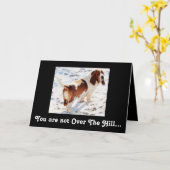 Basset Hound sur la carte d'anniversaire "Over The (Fleur jaune)