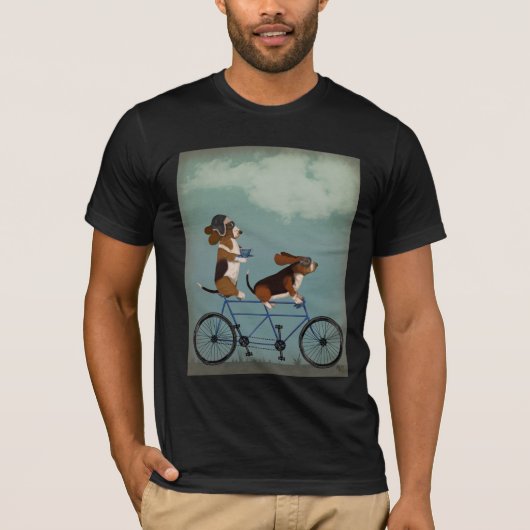 Basset Hound Tandem T-shirt (Voorkant)