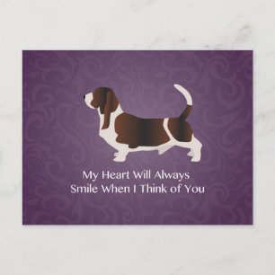 Basset Hound Thinking of You Design Briefkaart