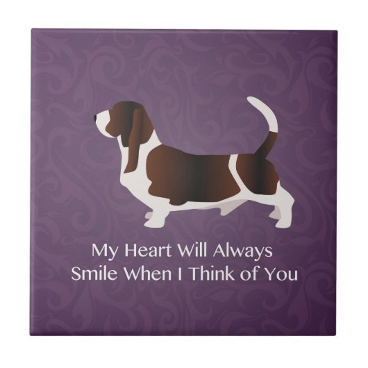Basset Hound Thinking of You Design Tegeltje (Voorkant)
