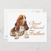 Basset Hound Vaderdag Briefkaart (Voorkant / Achterkant)