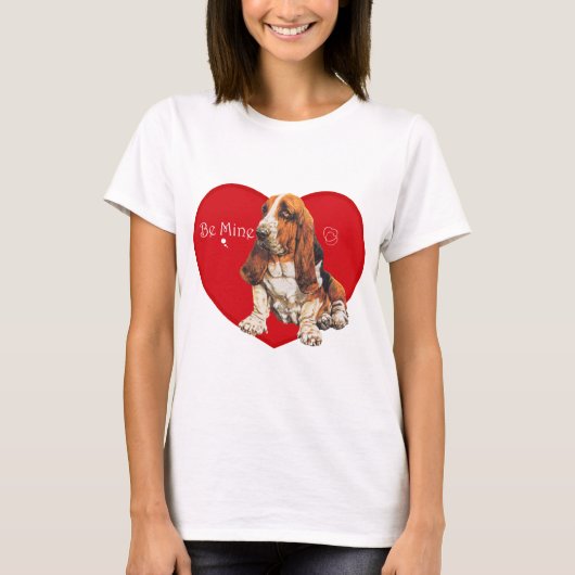Basset Hound Valentijn T-shirt (Voorkant)