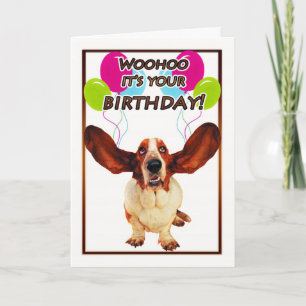 Basset Hound verjaardagskaart - Woohoo Het is je g Kaart