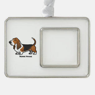 Basset Hound Verzilverd Kader Ornament