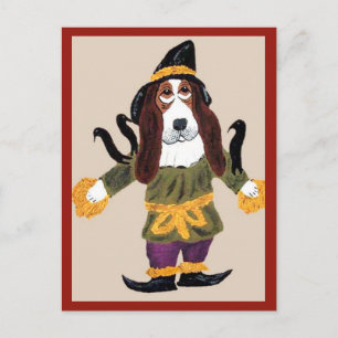 Basset Hound vogelverschrikker Briefkaart