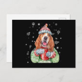Basset Hound Warm Winter Kerstmis Briefkaart (Voorkant / Achterkant)