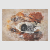 Basset Hound Waterverf-ontkoppeling Tissuepapier (Voorkant)