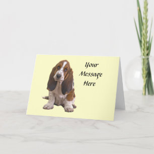 Basset Hound Wenskaart Feestdagen Kaart