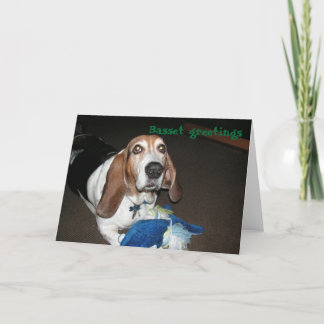 Basset hound-wenskaart kaart