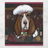 BASSET HOUND WIJN ETIKET (Enkel label)