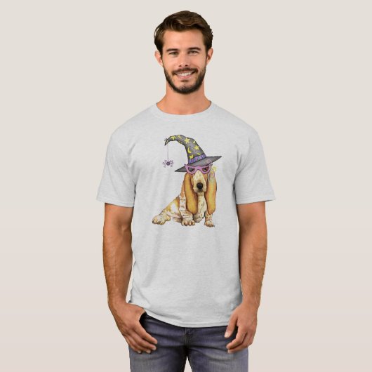 Basset Hound Witch T-shirt (Voorkant volledig)