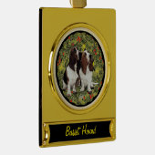 Basset Hound Wreath Verguld Banner Ornament (Rechts)
