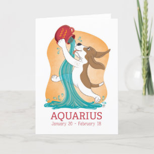 Basset Hound Zodiac Aquarius Card Bedankkaart