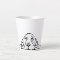 basset hound zwart wit eenvoudig puppy hond ogen