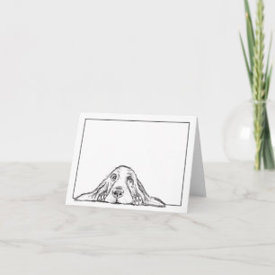 basset hound zwart wit eenvoudig puppy hondenogen  kaart