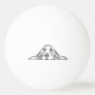 basset hound zwart wit eenvoudig puppy hondenogen pingpongballen