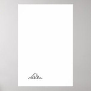 basset hound zwart wit eenvoudig puppy hondenogen poster