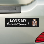 Basset Houndbumper sticker (Op auto)