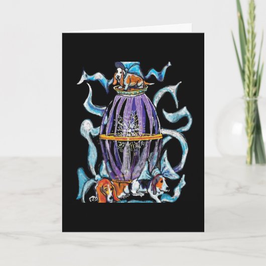 Basset Hounds & Bows - Carte ordinaire (Devant)