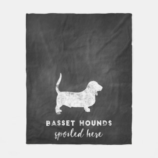 Basset Hounds hier Chalkboard Fleece Deken
