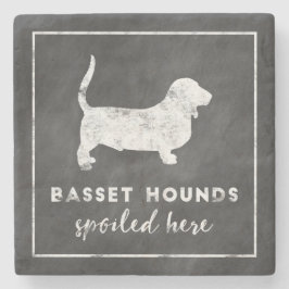 Basset Hounds hier Chalkboard Stenen Onderzetter