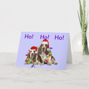 Basset Hounds Ho Ho Vrolijke Kerst Kaarten