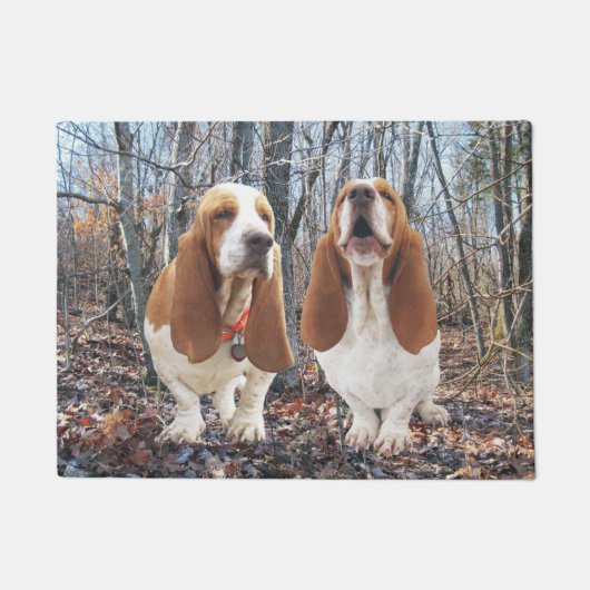 Basset Hounds in de Bossen deurmat (Voorkant)