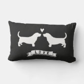 Basset Hounds Love - Dog Silhouettes w/Heart Kussen (Achterkant)