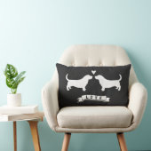 Basset Hounds Love - Dog Silhouettes w/Heart Kussen (Stoel)