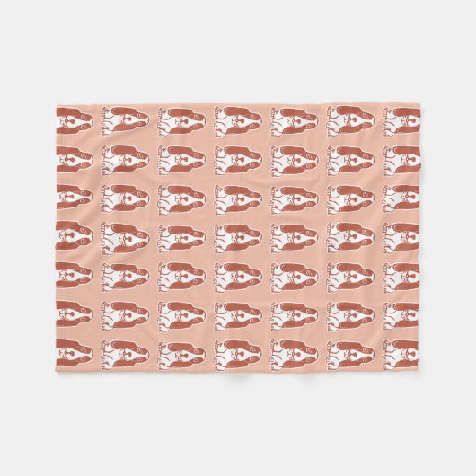 Basset Hounds Pattern Cozy Fleece Blanket (Voorkant (Horizontaal))