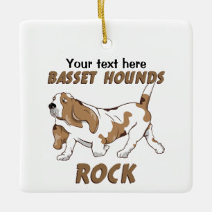 bassET HOUNDS ROCK ALL Keramisch Ornament