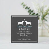 Basset Hounds Trouwdag Save the Date (Staand voorkant)