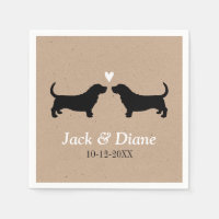 Basset Hounds Trouwpaar met aangepaste tekst