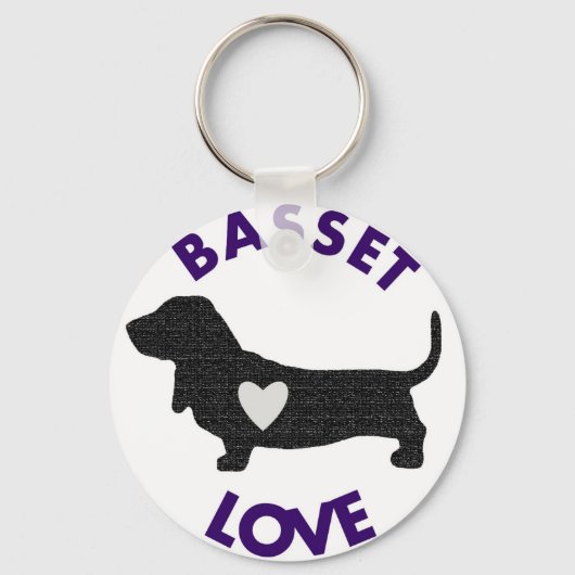 Basset Love Sleutelhanger (Voorkant)