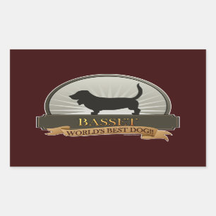 Basset Rechthoekige Sticker