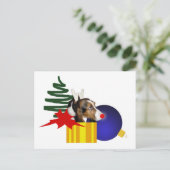 Basset renindeer Briefkaart (Staand voorkant)