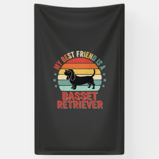 Basset Retriever Retro Zonsondergang Hond Spandoek