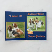 Bassets mignons sur la carte d'anniversaire drôle (Intérieur)