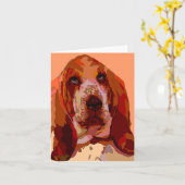 Bassett en couleurs vives Cartes de voeux (Fleur jaune)