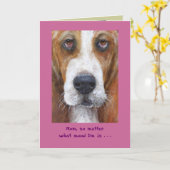 Bassett hound carte de fête des mères (Fleur jaune)