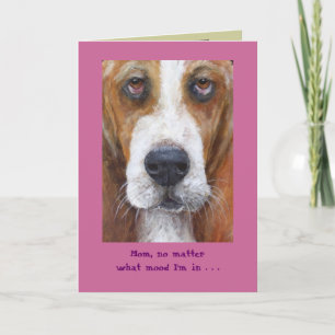 Bassett hound carte de fête des mères