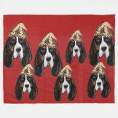 Bassett Hound Fleece Deken (Voorkant (Horizontaal))