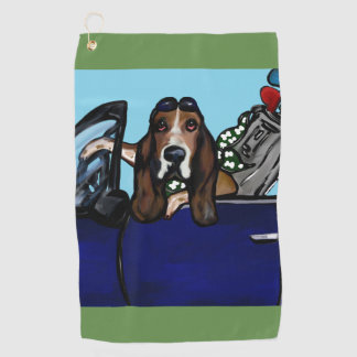 Bassett Hound Golfer Golfhanddoek